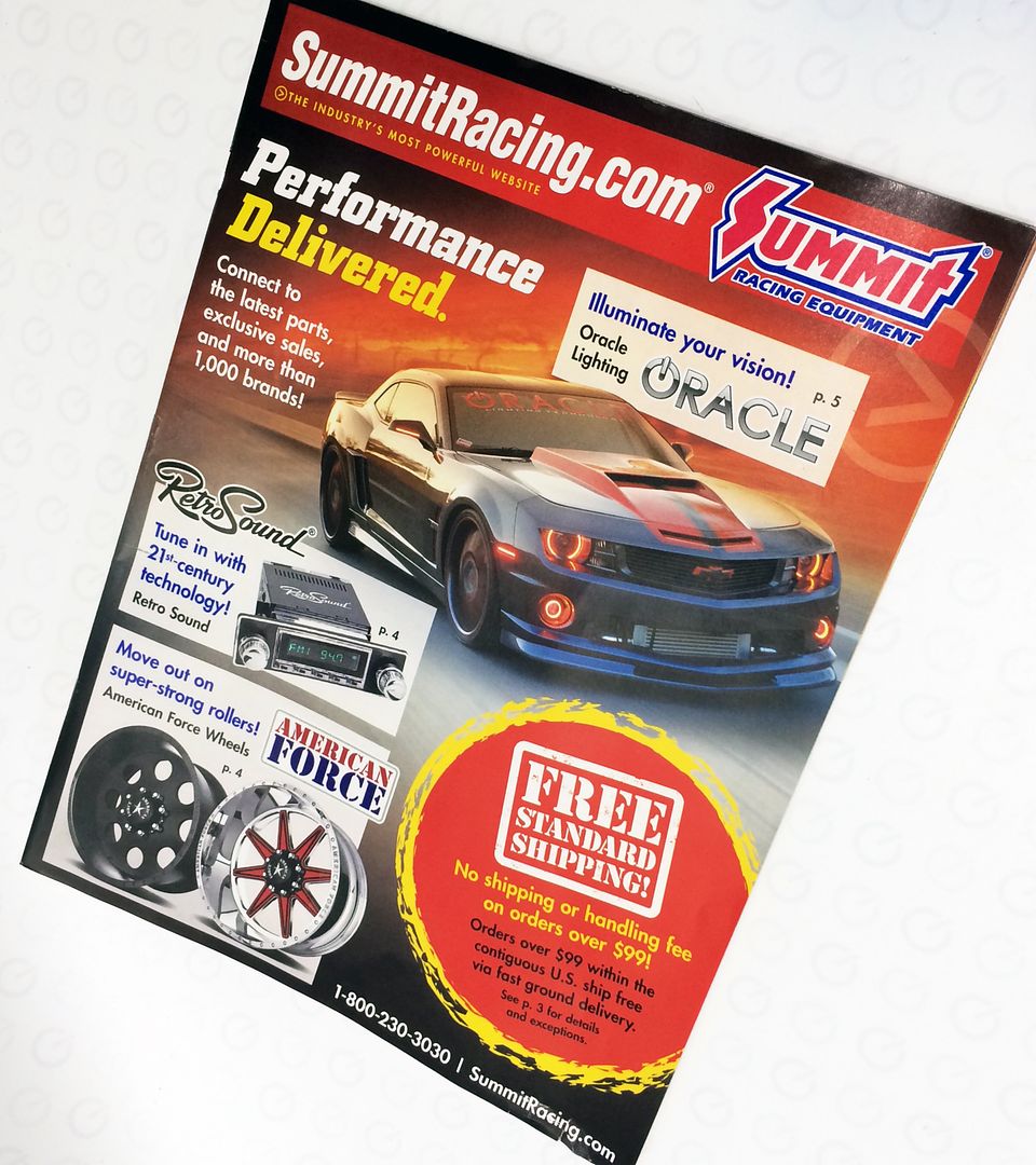 ORACLE Lighitng on the cover of the new Summit Racing Equipment Catalog