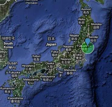 fukushima nuclear power plant on map. See: Fukushima I Nuclear Power