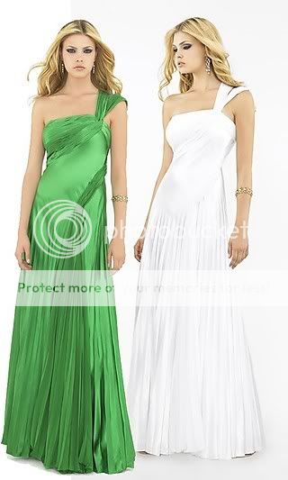   Shoulder Floor Length Pleated Evening Dresses Prom Dress Gown  