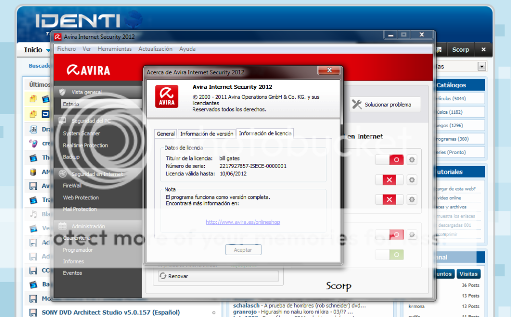 Descargar AVIRA INTERNET SECURITY 2012 + KEY [gratis]